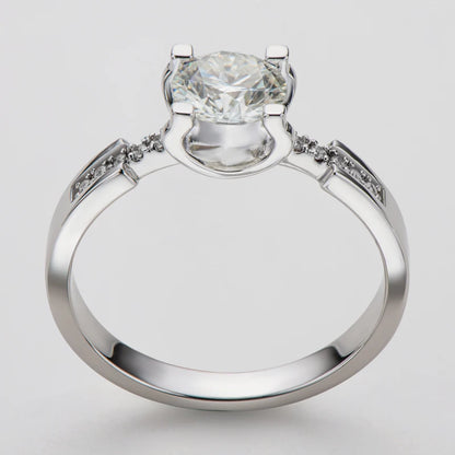 Classic Round Moissanite Solitaire Ring