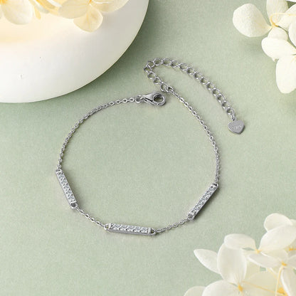 New Product Ladies Charm 925 Sterling Silver Gra VVS 2mm D Color Round Cut Moissanite Fashion Bracelet for Women Girls Wedding