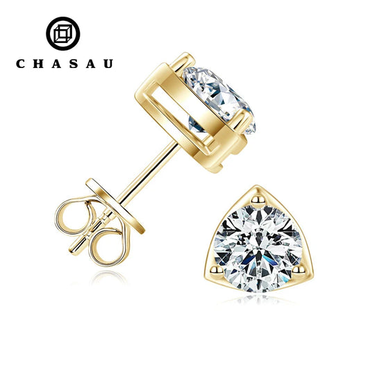 Three-Claw Moissanite Hoop Earrings