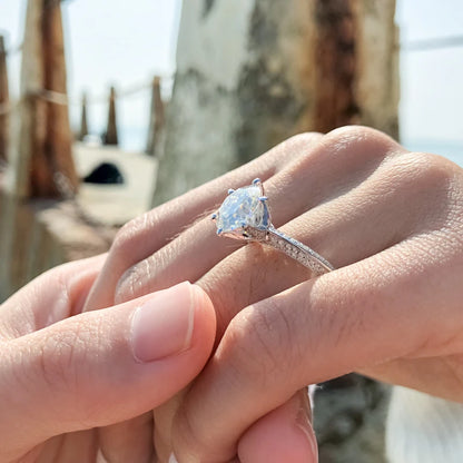 3ct Round Moissanite Solitaire Ring