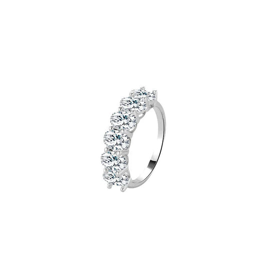 Oval Six Stone Band Ring