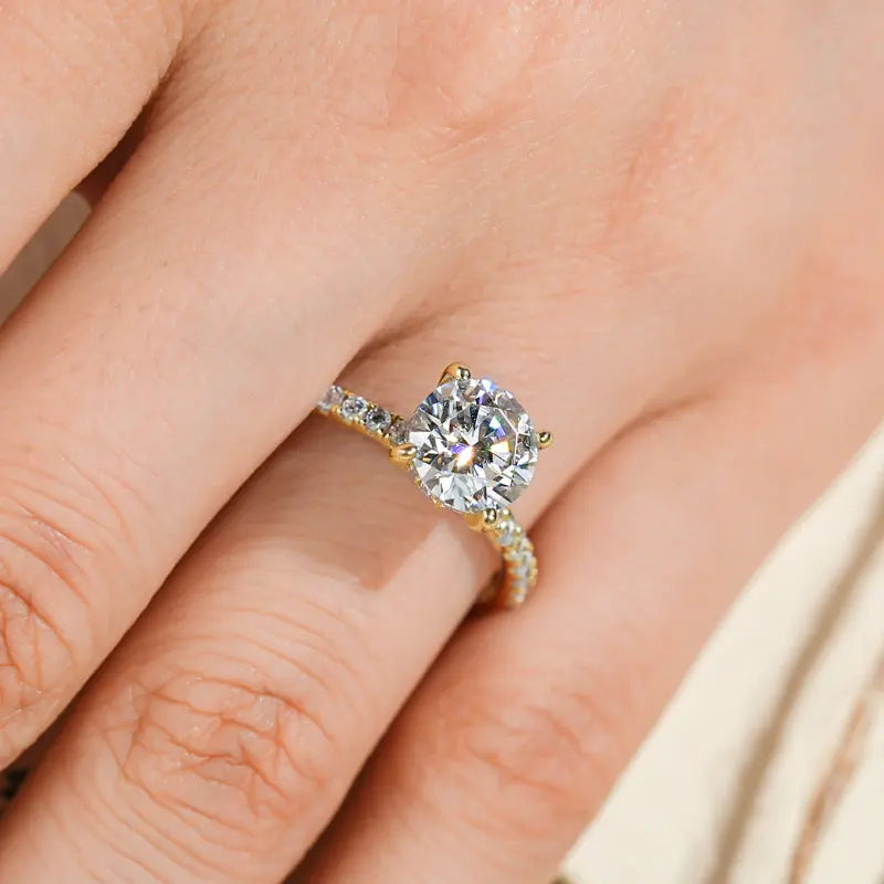 Hidden Halo Moissanite Engagement Ring