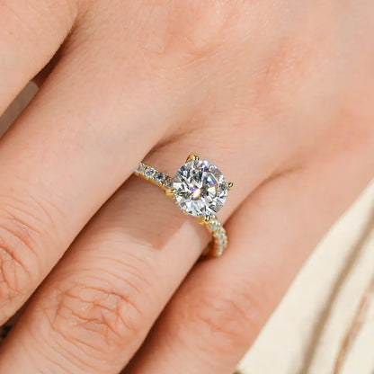 Hidden Halo Moissanite Engagement Ring