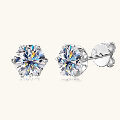 6-Claw Moissanite Stud Earrings
