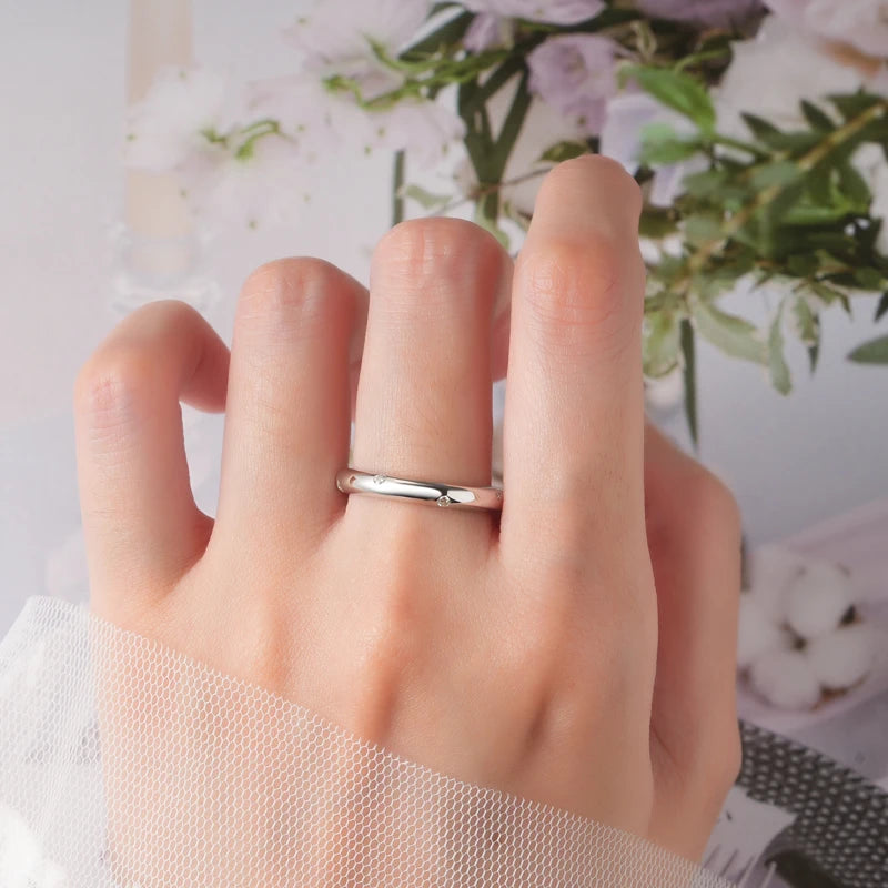 Dome Burnish Setting Wedding Band Ring