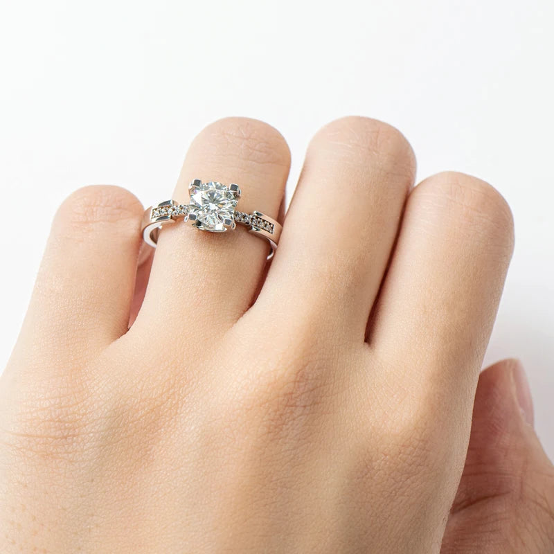 Classic Round Moissanite Solitaire Ring