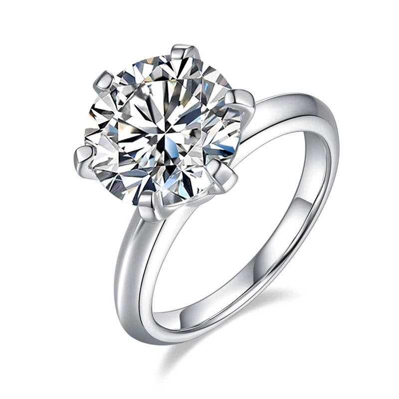 5ct Round Moissanite Solitaire Ring