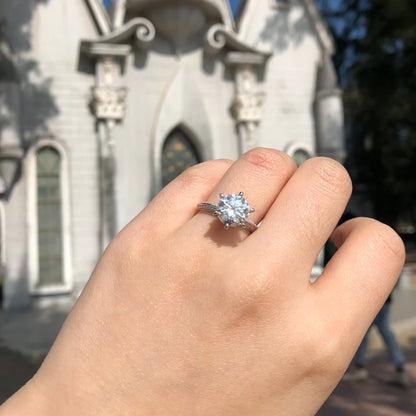 3ct Round Moissanite Solitaire Ring