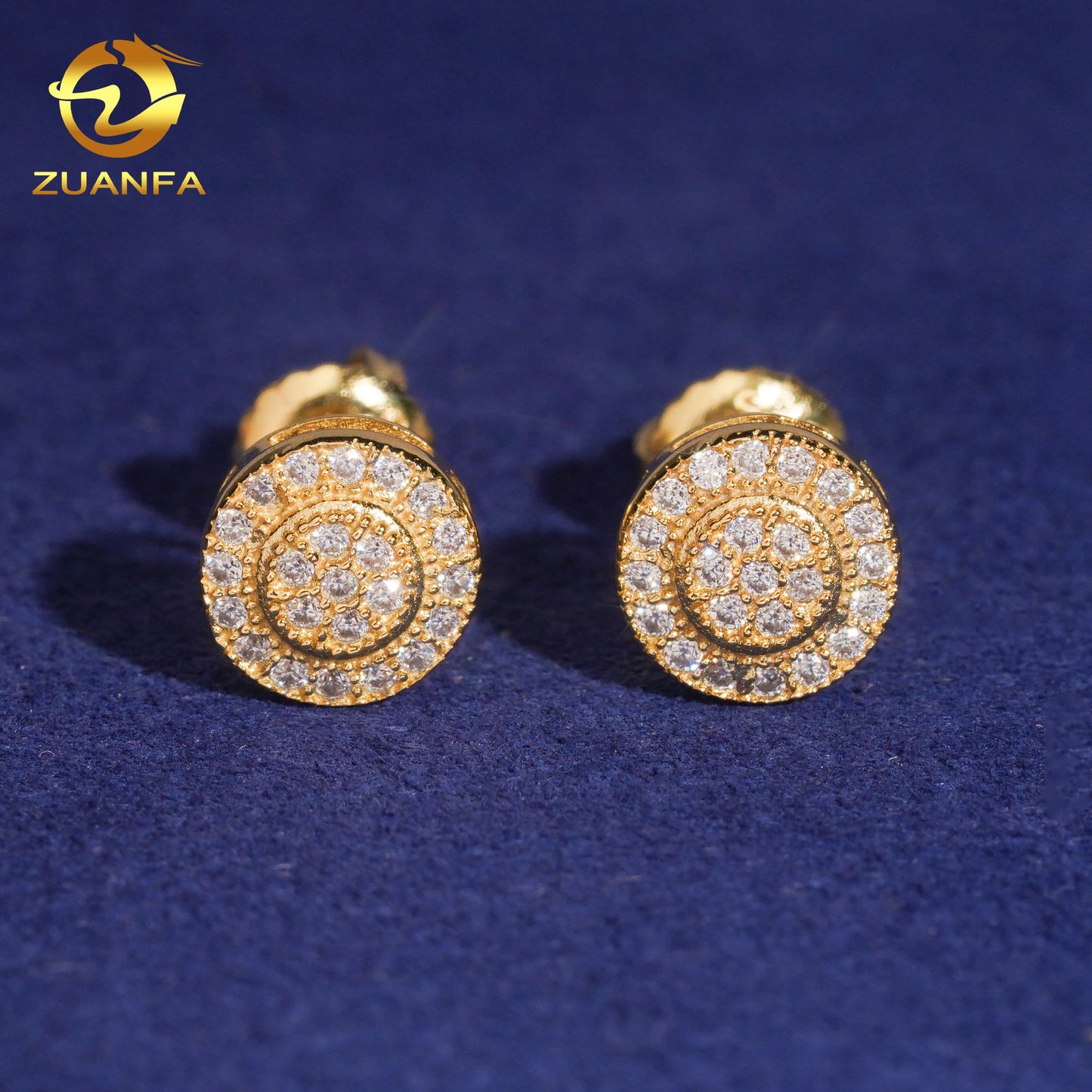 2025 Hot Selling Bulk Stock in America Warehouse Fashion Fire Jewelry Hip Hop S925 Screw Back VVS1 Moissanite Stud Earrings