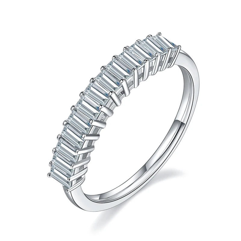 Emerald Cut Moissanite Eternity Band Ring