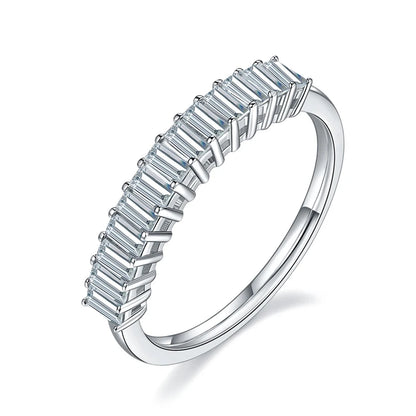 Emerald Cut Moissanite Eternity Band Ring