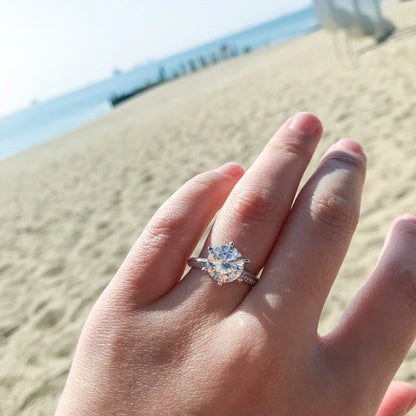 3ct Round Moissanite Solitaire Ring