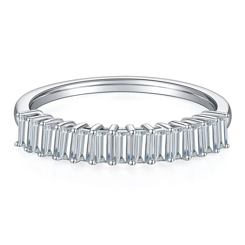 Emerald Cut Moissanite Eternity Band Ring