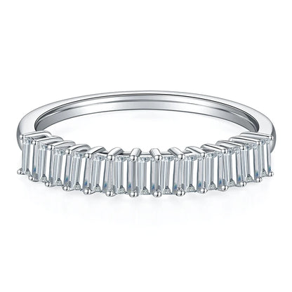 Emerald Cut Moissanite Eternity Band Ring