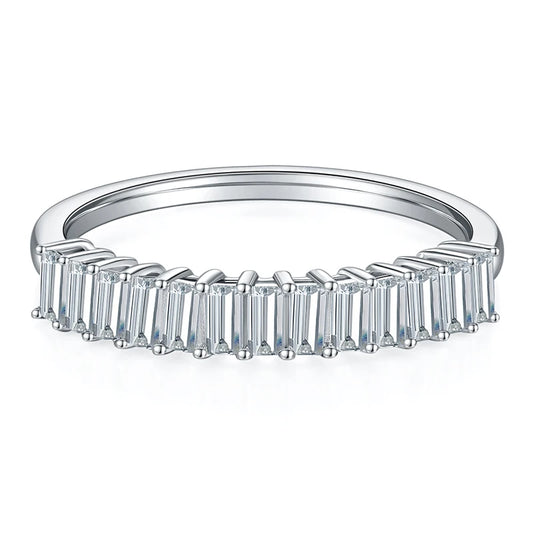 Emerald Cut Moissanite Eternity Band Ring